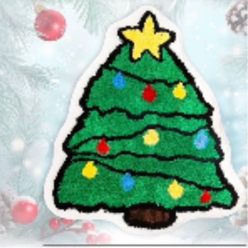 Holiday Christmas Tree Bath Rug